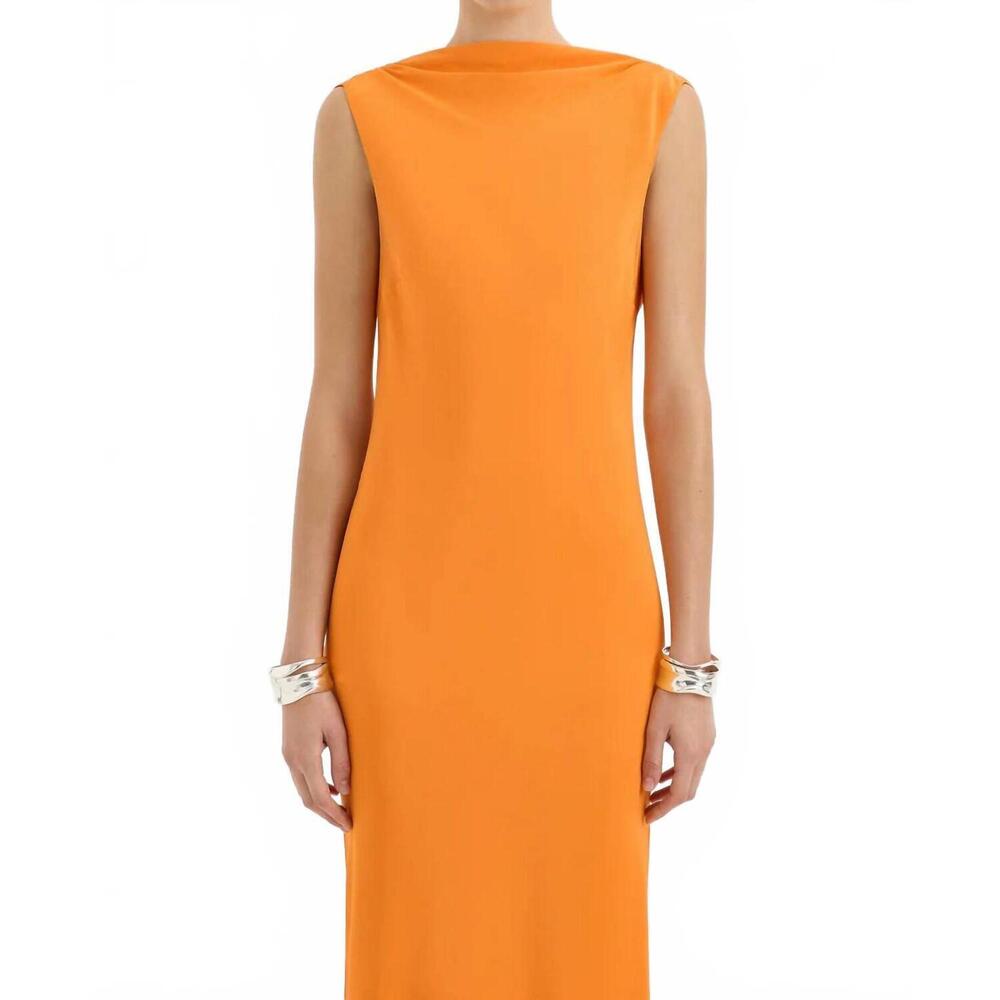 NEW SIR. isla cowl back gown in orange - Picture 7 of 7